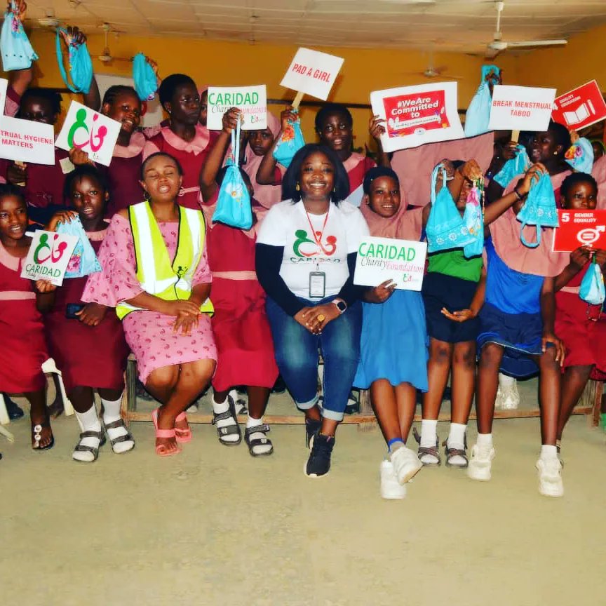 caridad_charity's tweet photo. To commemorate #MHD, 2023 we visited L.E.A Model Science Primary School Garki , FCT-Abuja
We sensitized female pupils on the importance of Menstrual Hygiene, Menstrual Cycle and they were taught how to take care of themselves during and after menstruation.

Pads were distributed https://t.co/fv1lyL5aWH