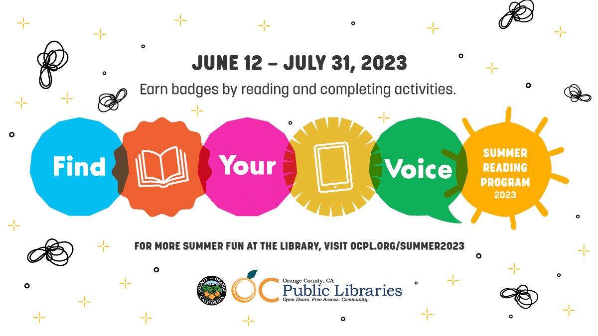 ocpublib's tweet photo. This #summer, #OCPublicLibraries is offering a #readingchallenge, programming, grab & go #craft kits, #authorevents, reading lists, special incentives/opportunity drawings and, at select branch locations, #LunchattheLibrary. Learn more at https://t.co/rSXO3Cmb2R #OCPL https://t.co/hUVF6InoKs