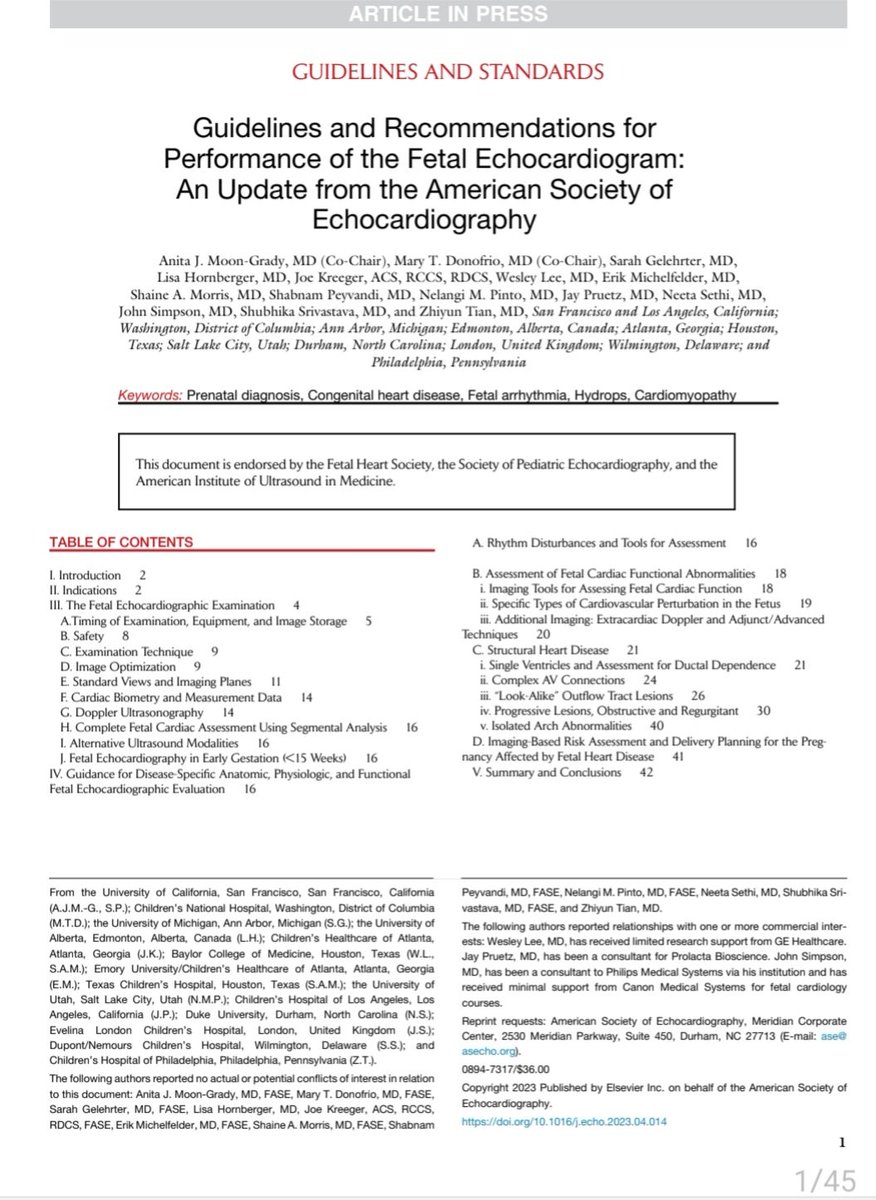 🔥 off the presses and available on the @ASE360 website for holiday reading: a new guideline for fetal echocardiography Congrats to chairs Drs. Anita Moon-Grady and Mary Donofrio and the writing group #EchoFirst asecho.org/guidelines-sea…