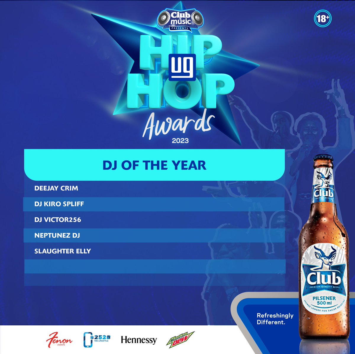 DJ of the year Nominees: 
@deejaycrim
@DjkiroSpliff 
@DJVictor256
@Neptunezdj
@djslaughterelly  #UGHipHopAwards23