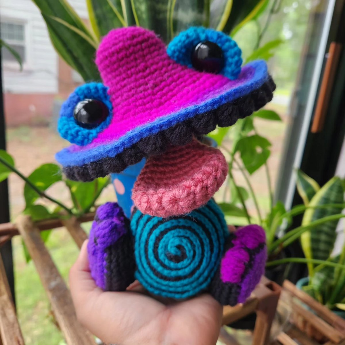stephrenae95's tweet photo. Help!! 

I need help naming this little dude and I am the WORST at naming things 

The original pattern name is Gus the Fun-guy so something along those lines 

______ the fun guy 

Doesn't have to be a male name 

This guy will be available Thursday!! 

https://t.co/HEbcQcIyE0 https://t.co/UTbj7FNpcz