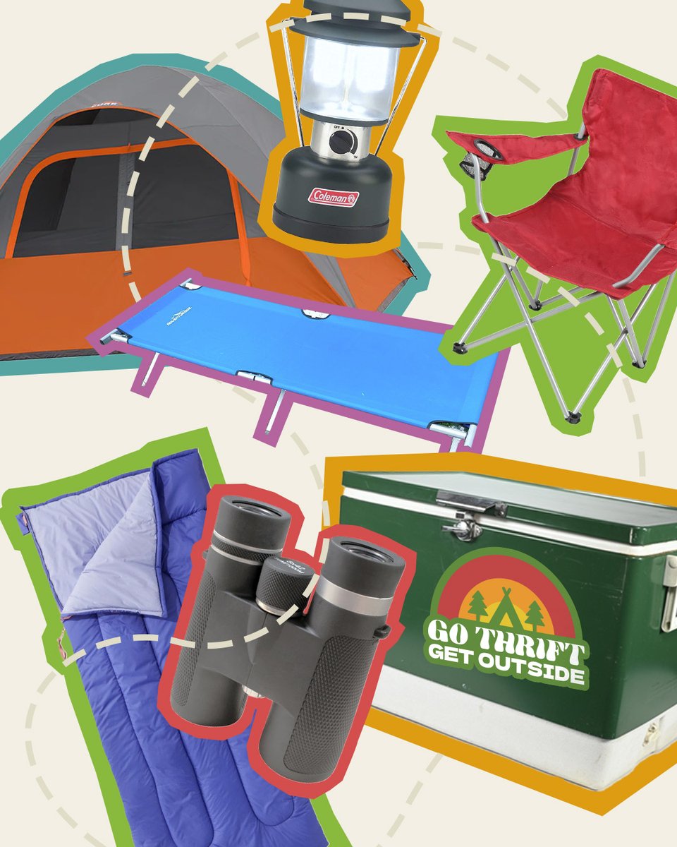 Whether you prefer to glamp or go rugged, thrifted camping supplies are an affordable way to enjoy the great outdoors. 🏕️ Where did you travel this weekend? #Goodwill #Thrift #Camping #MemorialDay