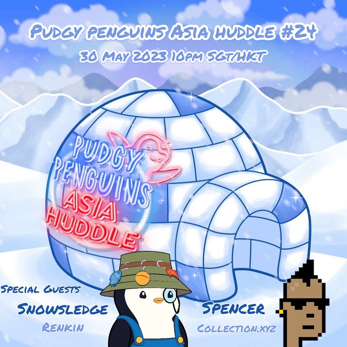 Join us tomorrow for the Asia Huddle #24, as we're talking all about NFT-Fi with <a href="/Snowsledge0x/">Snowsledge</a> from <a href="/renkin_io/">Renkin ⛩</a>, and <a href="/spenceryang/">Spencer Yang</a> &amp; <a href="/arentweall0/">arentweall</a> from <a href="/CollectionWeb3/">Collection.xyz</a>! 

See you guys 🐧
x.com/i/spaces/1OyKA…