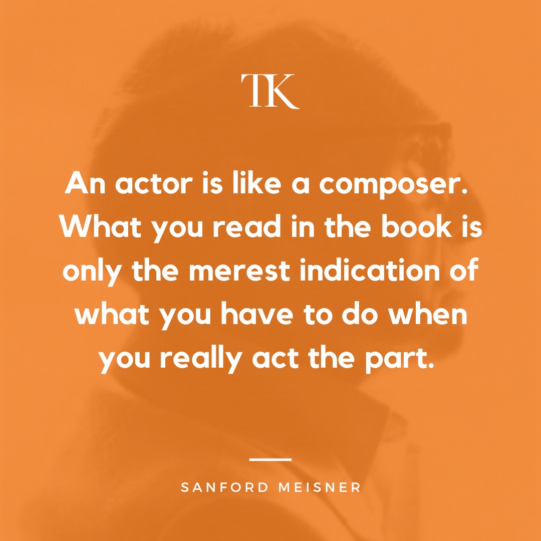 Happy #MeisnerQuoteMonday! For everyone the needs a little encouragement getting off book this week! 

"An actor is like a composer. What you read in the book is only the merest indication of what you have to do when you really act the part." 

#meisner #actingquotes #actorlife