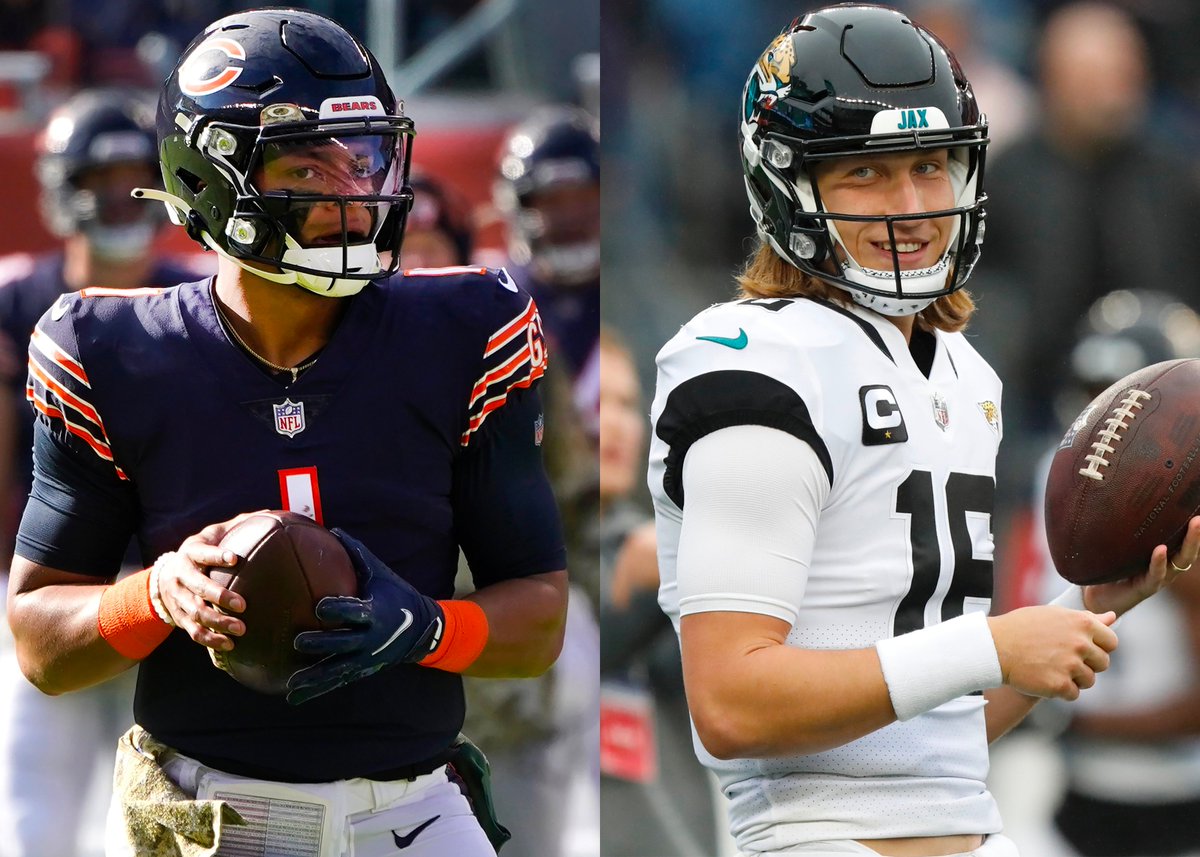 FDSportsbook's tweet photo. Which QB would you rather have on your team? 🤔

❤️ for Justin Fields
🔁 for Trevor Lawrence

#DaBears | #DUUUVAL https://t.co/h6OqKy9SYU