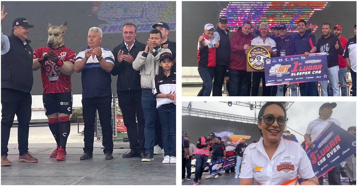 canacarmexico's tweet photo. Felicitamos a tod@s los participantes y ganadores del #MTNoroeste 2023. Al 1er lugar #CabOver,
Daniel Torres, en #SleeperCab a Eric Monroy. Y a Yenitzia Villalobos, 3er. lugar en #CabOver. En @canacarmexico impulsamos el desarrollo de operadores (ras), ejes de nuestra industria. https://t.co/VfuLPk1ewi