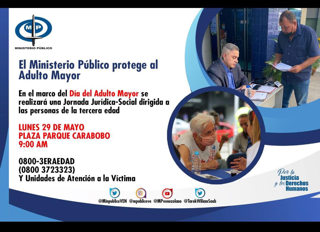 #HOY…SE CELEBRA EL #DÍA DEL ADULTO MAYOR: CON MÍSTICA Y VOLUNTAD DE #TRABAJO Y DE #LUCHA EL <a href="/MinpublicoVEN/">Ministerio Público venezolano</a> DEFIENDE LOS DERECHOS DE NUESTR@S ABUEL@S EN #VENEZUELA DESARROLLANDO EXTRAORDINARIAS INICIATIVAS EN FAVOR DE SU #DIGNIDAD HUMANA