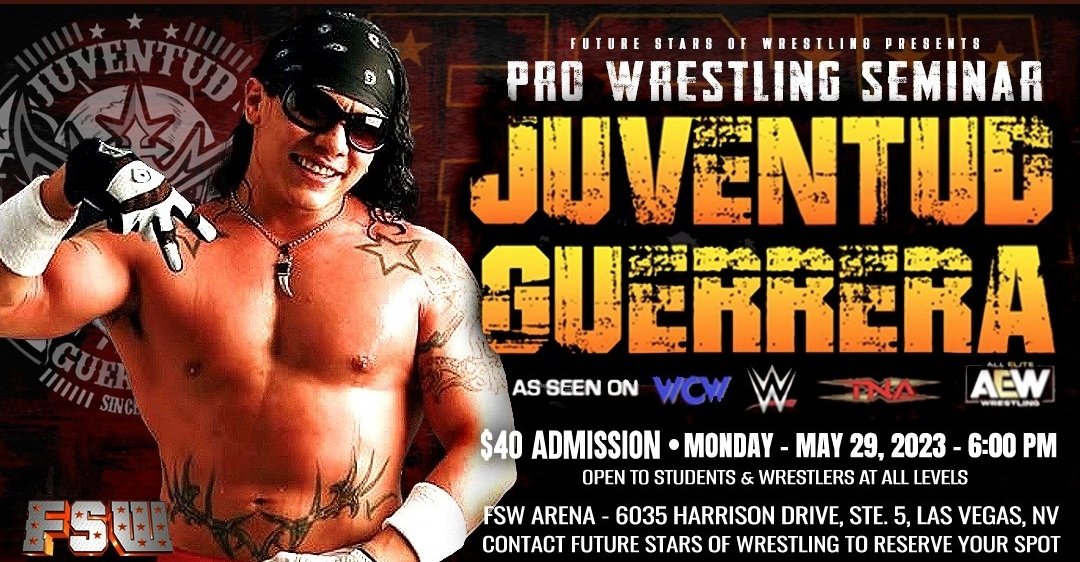 JUVENTUDGUERRE2's tweet photo. TODAY AT 6 pm. #LetsgetJuicy 
5star Seminaro by #juventudguerrera El #CEO de la #luchalibre at @FSWVegas 💥🔥🇲🇽 #luchamaster https://t.co/En49fRUj4I
