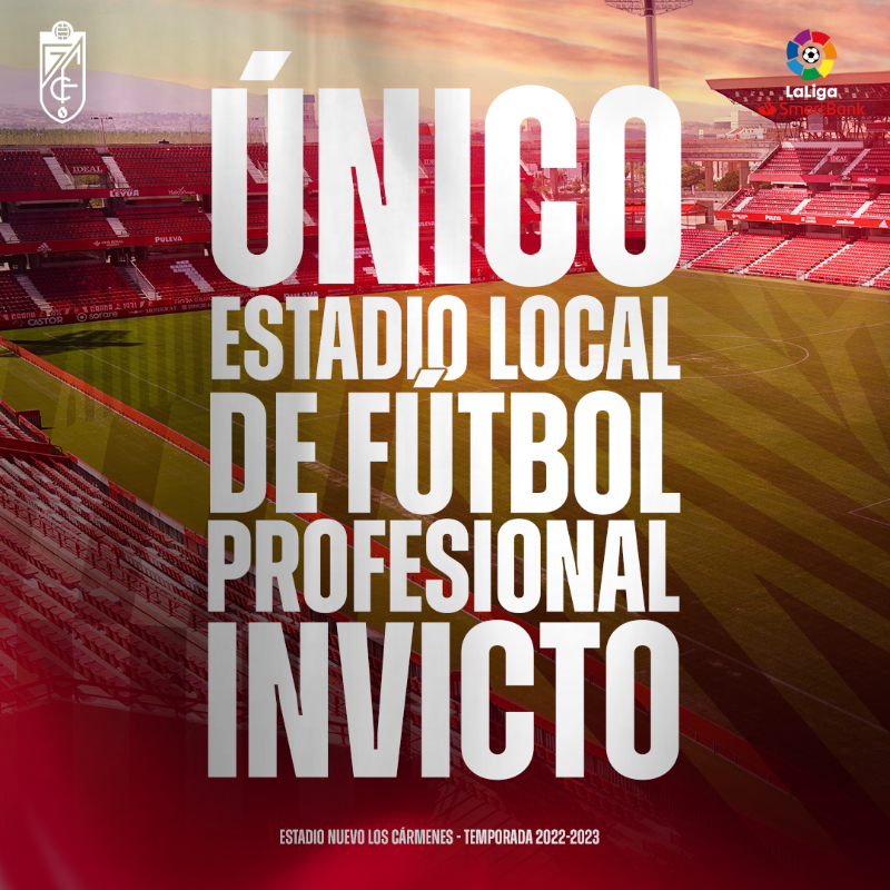 GranadaCF's tweet photo. 🏟️ Los Cármenes, único estadio invicto del fútbol profesional español.

✅ 17 victorias. 
➖ 4 empates. 

🏆 55 puntazos entre equipo y afición. 

#𝙀𝙩𝙚𝙧𝙣𝙖𝙇𝙪𝙘𝙝𝙖 🇦🇹