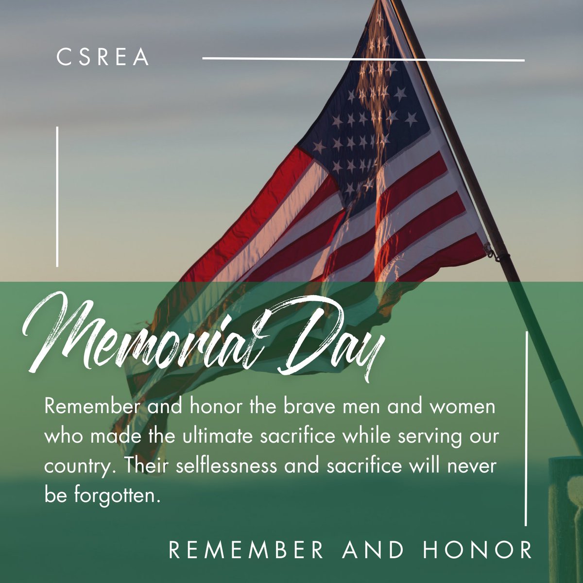CrawfordSquare's tweet photo. Today we remember and honor those who made the ultimate sacrifice. Wishing everyone a safe and happy #MemorialDay! 

#rememberandhonor #memorialday2023  #cre #csrea https://t.co/6Uvg6A9tX2
