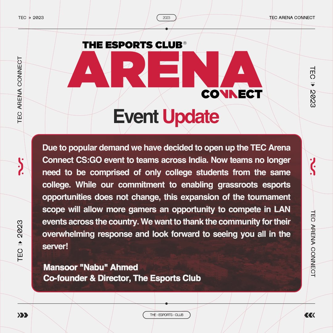 You ask and we deliver!

#TheEsportsClub #gaming #CSGO #lanevents #TECCommunityCup