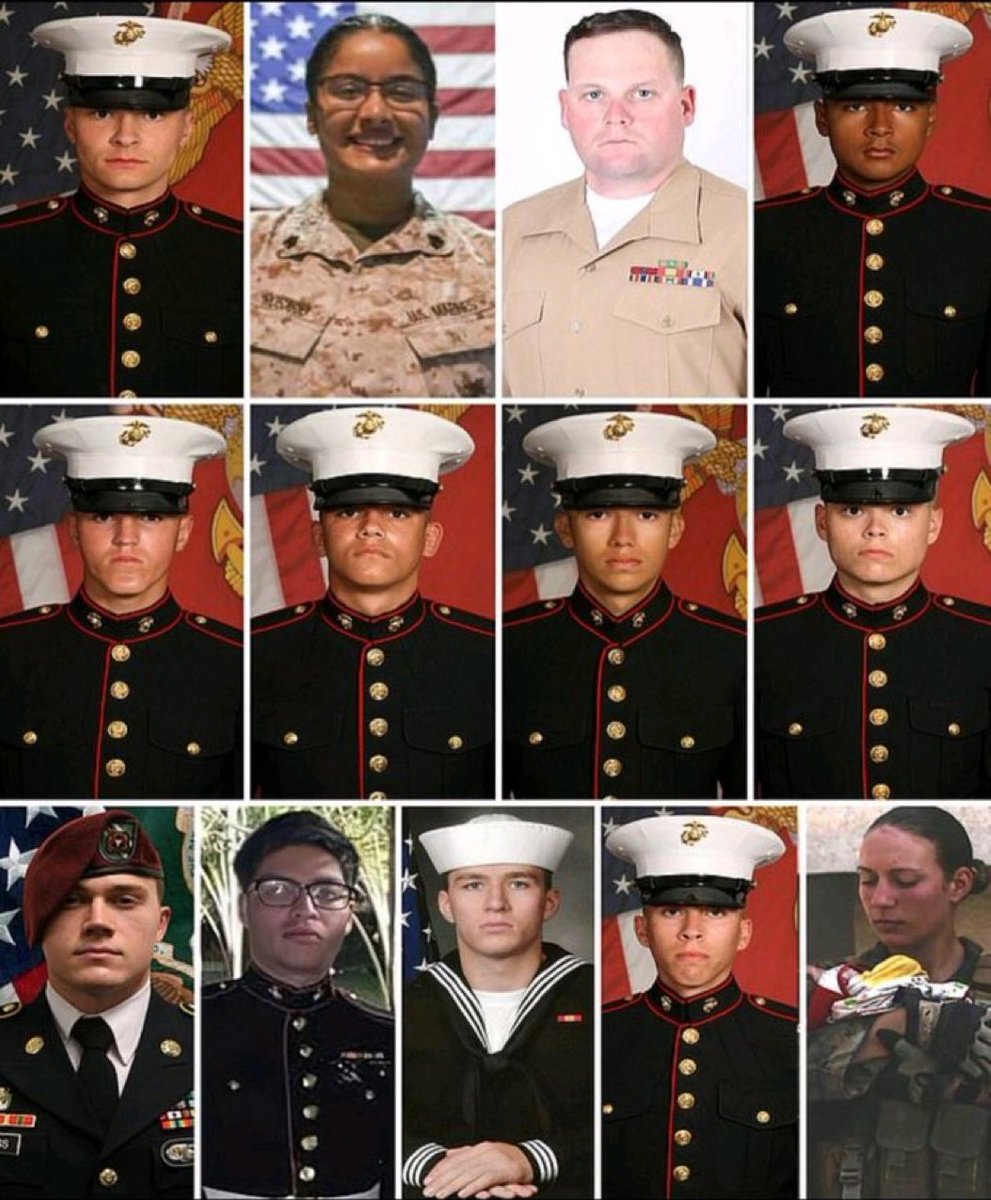 All were #KIA 🇺🇸Heroes like the real 🇺🇸Heroes pictured deserve a month not a day.
#WeWillNeverForget
#RememberAndHonor 
#RememberTheFallen 
#RememberThe13
#MemorialDay
#HonorTheFallen
#UnitedStatesFallenMilitary 
#SomeGaveAll
🇺🇸❤️🤍💙🇺🇸❤️🤍💙🇺🇸❤️🤍💙
🇺🇸🇺🇸Real American Heroes🇺🇸🇺🇸