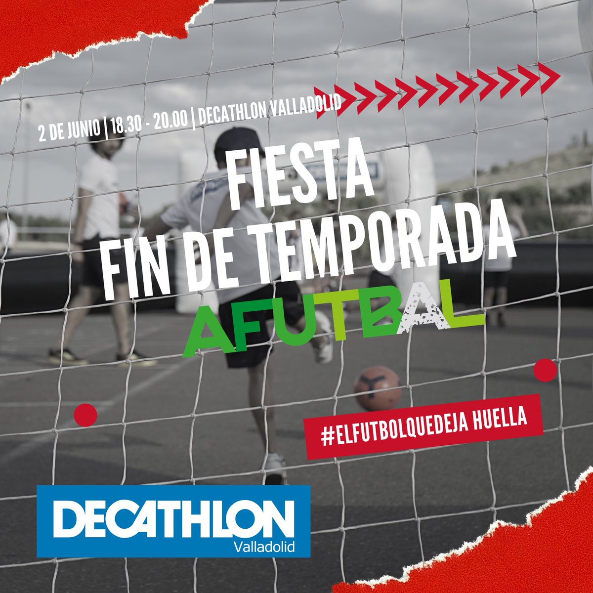 ACADEMIA | ¡Ven a disfrutar de la fiesta de fin de temporada que vamos a organizar junto a nuestros amigos de @DecathlonES Valladolid!

El 2 de junio de 18.30 a 20h en el parking de Decathlon Valladolid diviertete con nosotros👌

¡Te esperamos! ⚽️

#afutbal #elfutbolquedejahuella