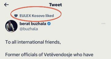 @buzhala Tweeting outside the “dedicated computer room”, in favor of @AlbinKurti. Can someone explain why @EULEXKosovo likes this? Is EULEX still run by PDK?