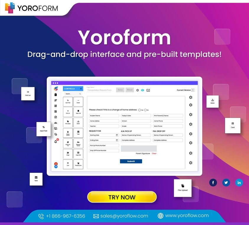 yoroflow's tweet image. An #onlineformbuilder is a tool that allows users to create, design, and publish forms for the web without writing any code.

These forms can be used for a variety of purposes such as surveys, contact forms, registration forms, and more.

Try #Yoroform: yoroflow.com/online-form-bu…