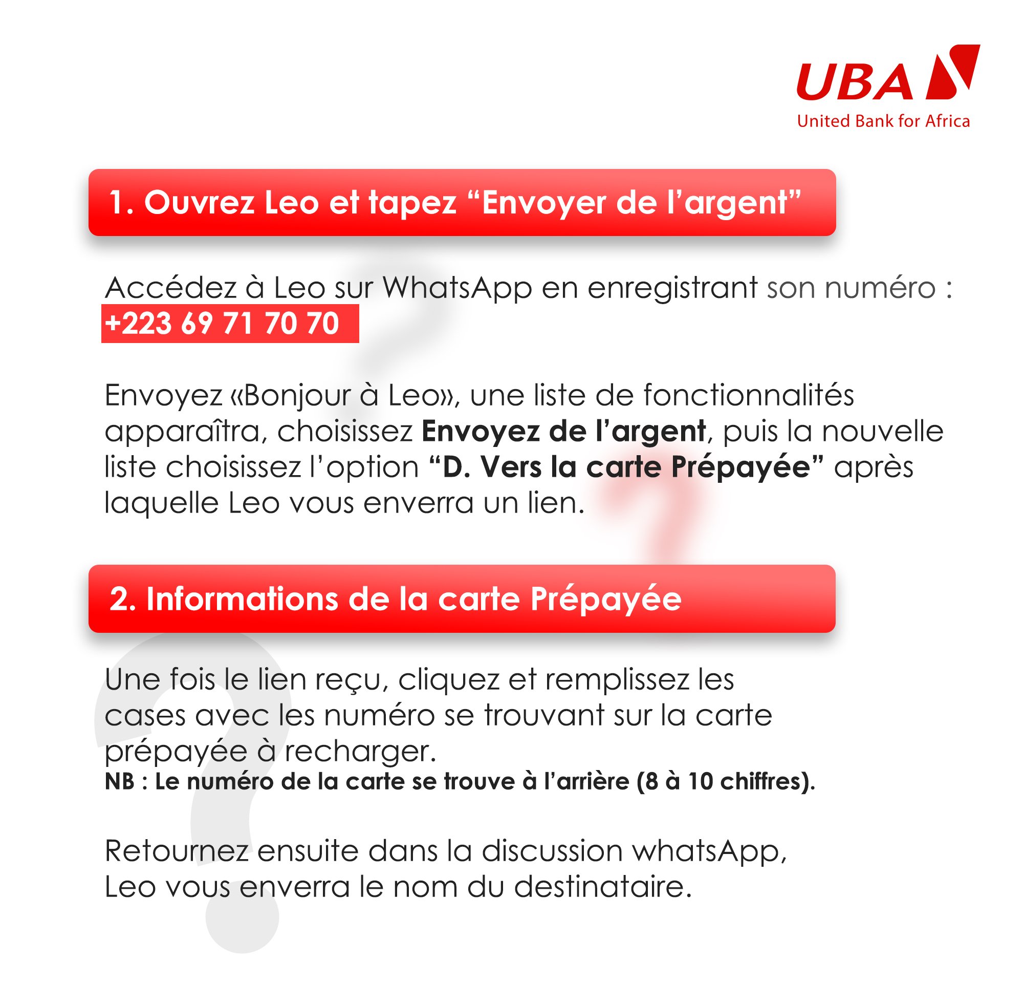 UBA Mali - Disponible dans toutes nos agences et en 5mn vous aurez votre carte  prépayée UBA😎 au prix de 10500 FCFA.😉 #Ubamali #AfricasGlobalBank  #Carteprepayée