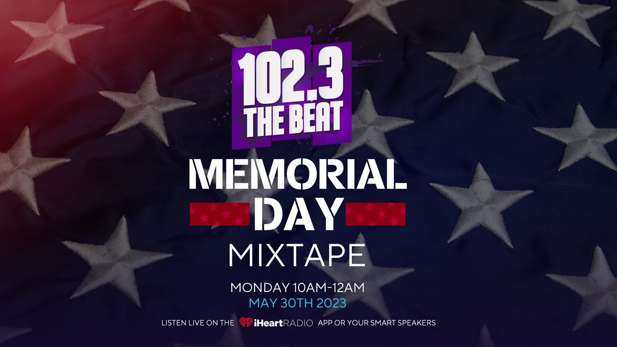 The #MemorialDay Mixtape is LIVE RIGHT NOW! 🎶📱 Download the <a href="/iHeartRadio/">iHeartRadio</a> app &amp; tell your smart speaker to play “102.3 The BEAT on iHeartRadio” cause the mix is going all day straight up to midnight with the hottest DJ’s here &amp; around the #ATX! iheart.com/live/2169?cmp=…
