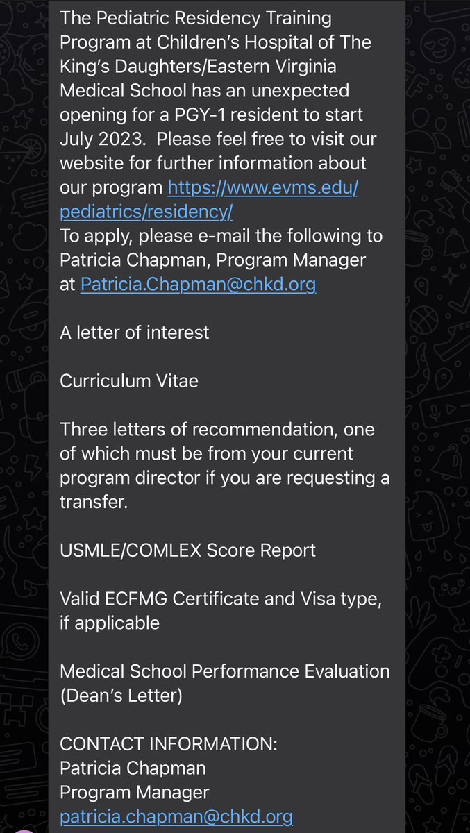 Peds PGY-1 Eastern Virginia! #MedTwitter #match2023 #scramble2023 #unmated #unmatchedmd #ms4 #img #ecfmg #pedstwitter #Pediatrics #primarycare
