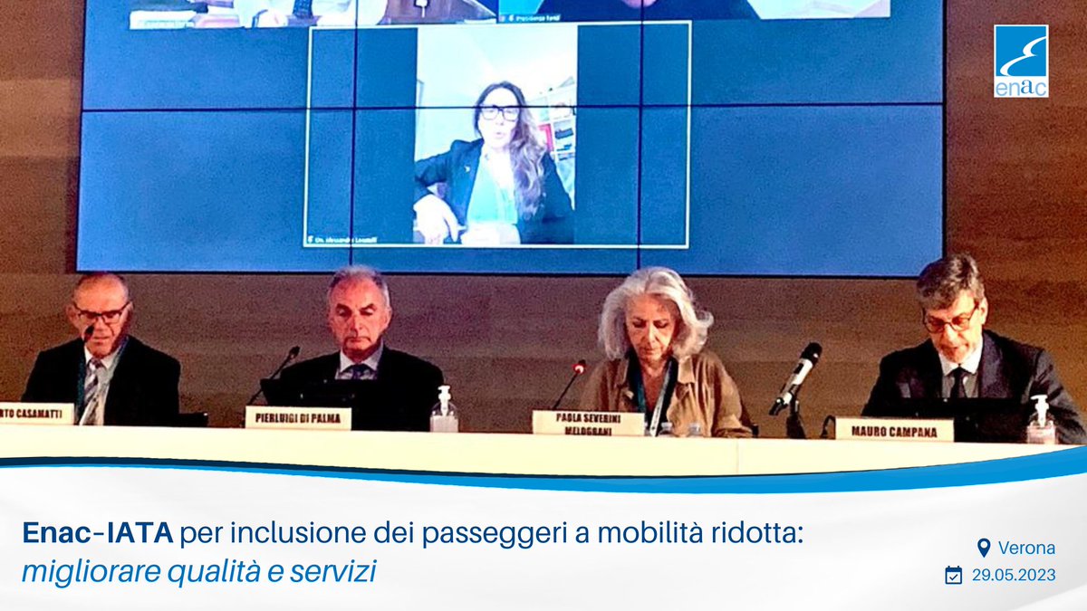 EnacGov's tweet photo. A Verona workshop #Enac-@IATA “Per riuscire meglio”, ospitato da @Air_Dolomiti e realizzato con @ITAAirways e @air_neos su assistenza a passeggeri a mobilità ridotta #PRM. Presidente Di Palma: "Si progetta mobilità del futuro, che deve essere alla portata di tutti". 
#EnacPerVoi https://t.co/zSanbAJ7ey