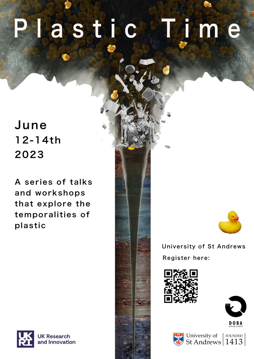 StAndrewsAnthro's tweet photo. There are still some places left at our Plastic Time workshop June 12-14
In the run up to the first globally binding UN treaty on plastics, this workshop examines plastic as a stratigraphic marker &amp; considers the temporality, timescales, &amp; pace of its uses.https://t.co/tCdpncheIn https://t.co/pfEaPKk2Cp