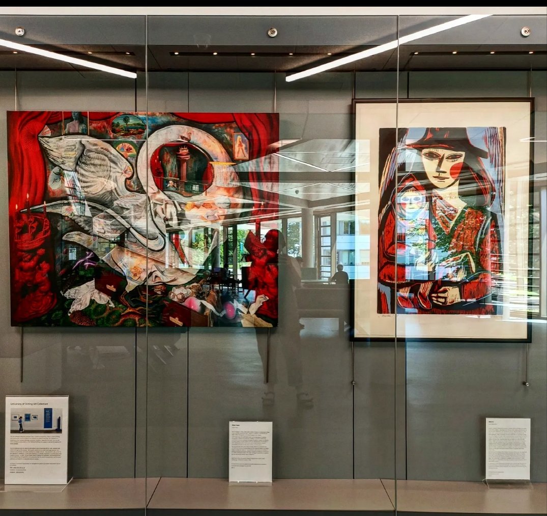 artatstirling's tweet photo. We're so excited to announce that we finally have some of the permanent collection on display in Campus Central. Pop by to see works but Calum Colvin OBE RSA and Janka Malkowska, next to the link bridge. 

#CultureonStirCampus https://t.co/OmHiSXkl8c