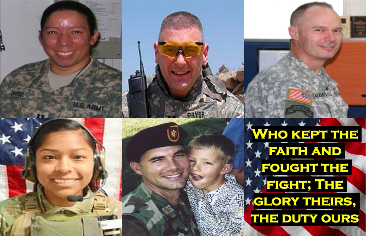 Every day should be Memorial Day for these heroes: CPT Maria Ortiz, RN - KIA in Baghdad, 2007 MAJ John Pryor, MD - KIA in Mosul, 2008 COL Brian Allgood, MD - KIA in Baghdad, 2007 CPT Jennifer Moreno, RN - KIA in Afghanistan, 2013 LTC Mark Taylor, MD - KIA in Fallujah, 2004 All