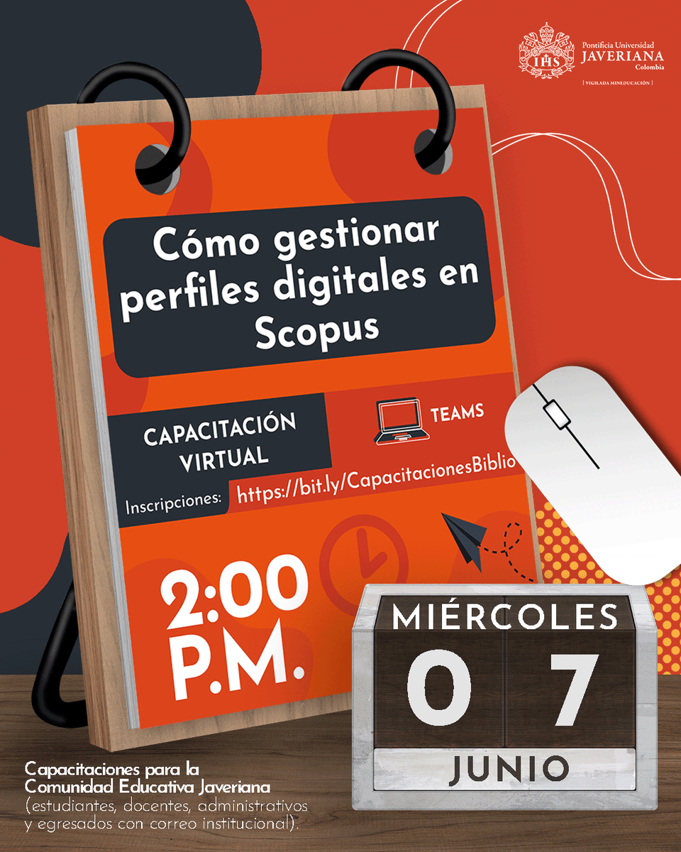 Recuerda que un buen perfil digital como investigador permite que las investigaciones que realices sean más visibles. No te pierdas nuestra capacitación. bit.ly/ScopusJun7