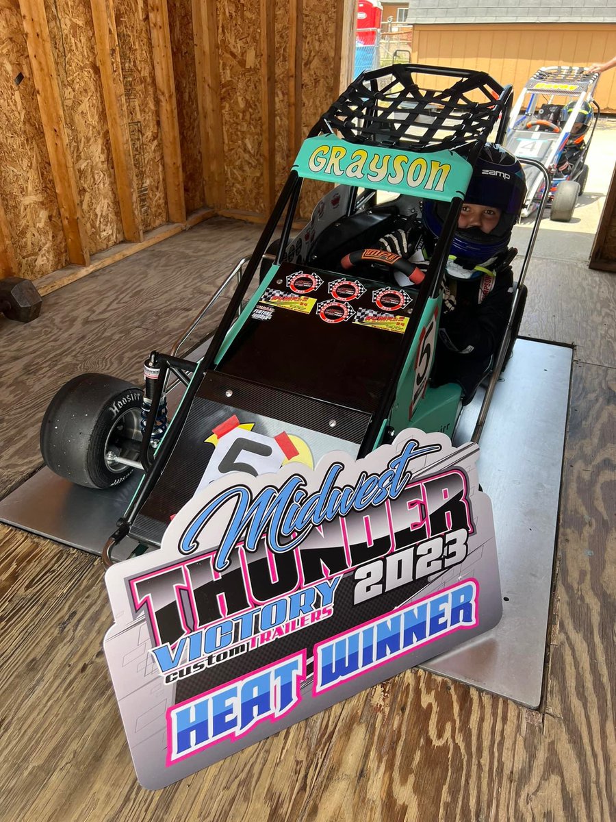 LRHracing's tweet photo. What a weekend at our first Midwest Thunder race of the season! 27 Sr. Honda’s, 24 Sr. Animals and 18 Lt. 160’s and Grayson won 2 heat races, the B main and placed 3rd, 3rd and 7th in the A mains! Not too shabby for our first race as a sr!

@Drink_Victory @Hypercoils @nc_chassis https://t.co/B9iUKdEQcZ