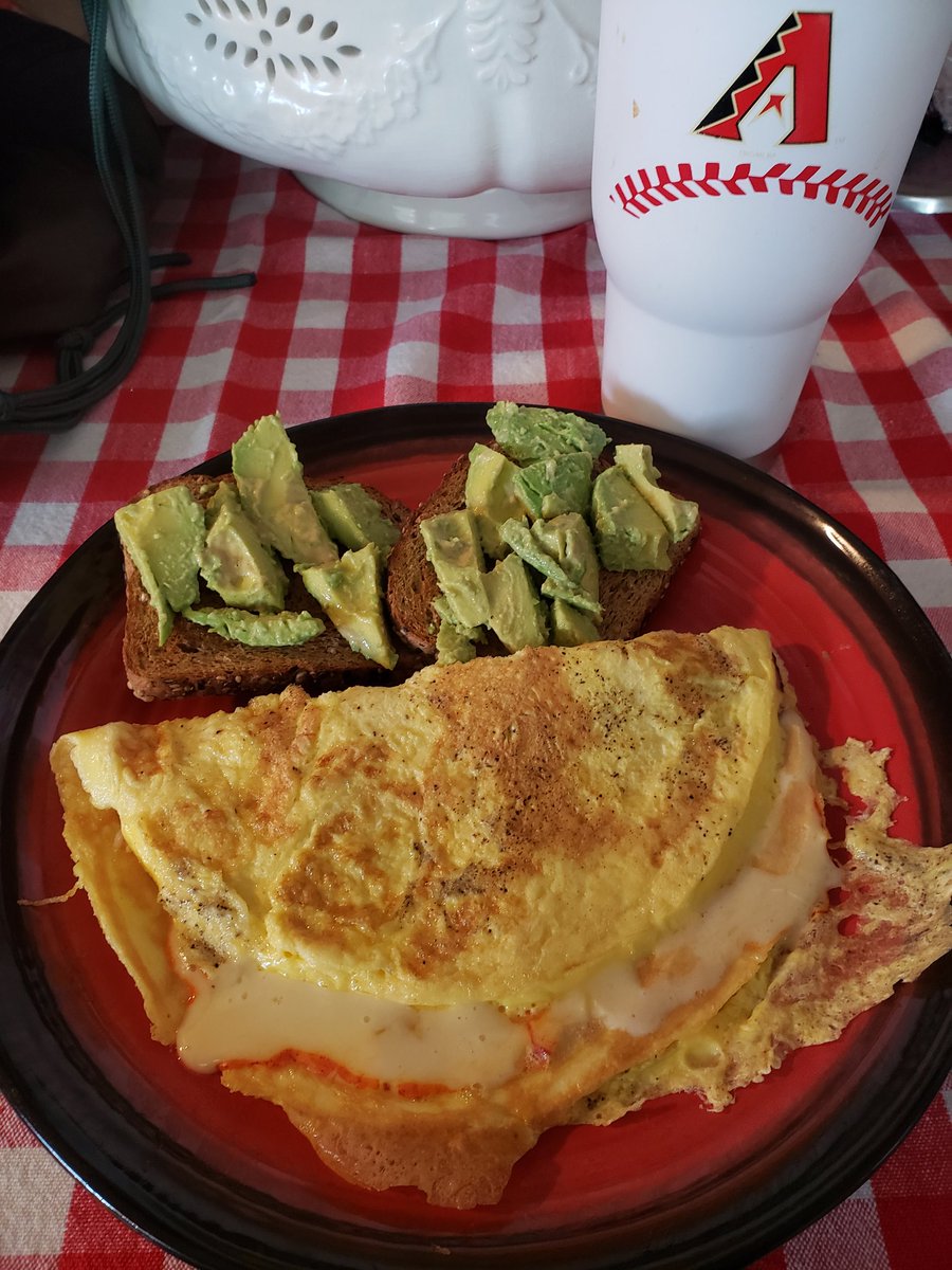Ham & muenster omelet w/chunky dijon-avocado toast & a big ol' bulletproof'd iced coffee.

#ThisWillDo
