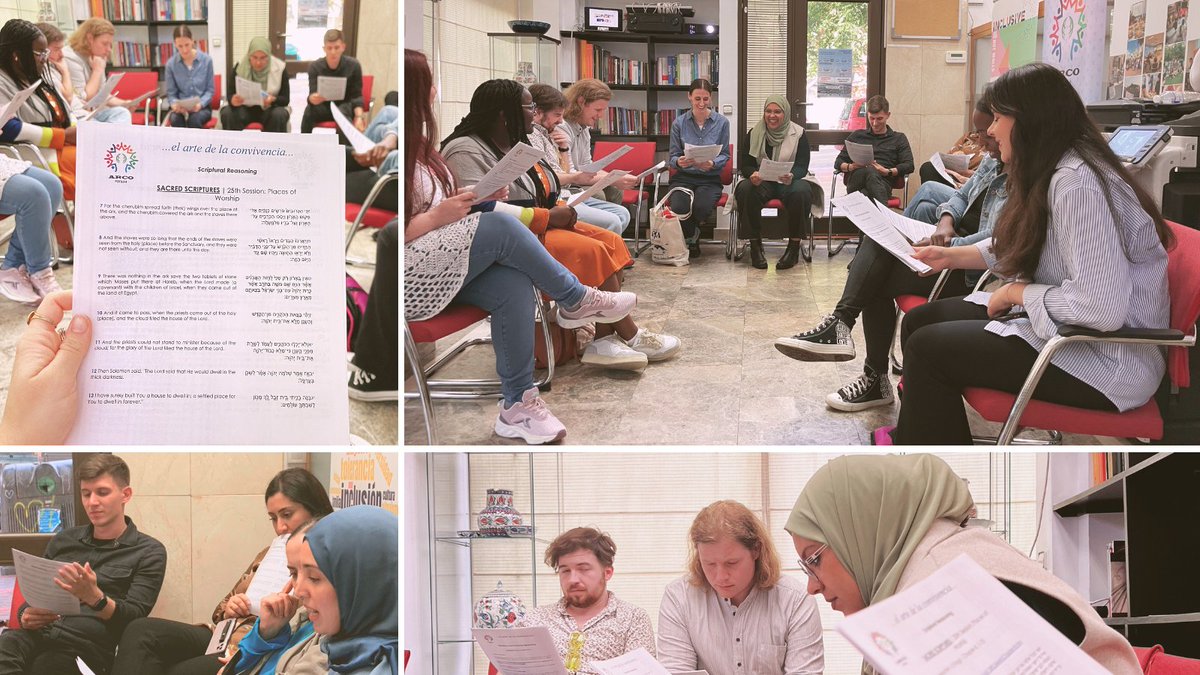 ArcoForum's tweet photo. El pasado viernes 26 de mayo tuvimos el gusto de celebrar un fascinante encuentro de #ScripturalReasoning (Razonamiento de las Escrituras) junto a alumnos del curso “Islam y migración en la España contemporánea e histórica”, impartido por la Dra. @rebeccaglazier de la @UALR. https://t.co/Ac3Xk7kpOy
