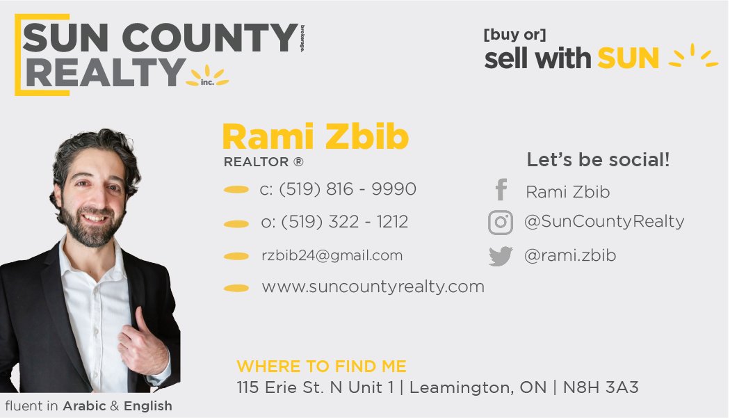 Our Duty Realtor this week is Rami Zbib, Realtor®
Contact Rami at (cell) 519-816-9990 with any of your Real Estate needs!
#yqgrealtor #yqgrealestate #realestate #windsoressexcounty #sellyourhouse #forsale #sellwithsuncounty #getitsold #futurehome #suncounty #househunting #realtor