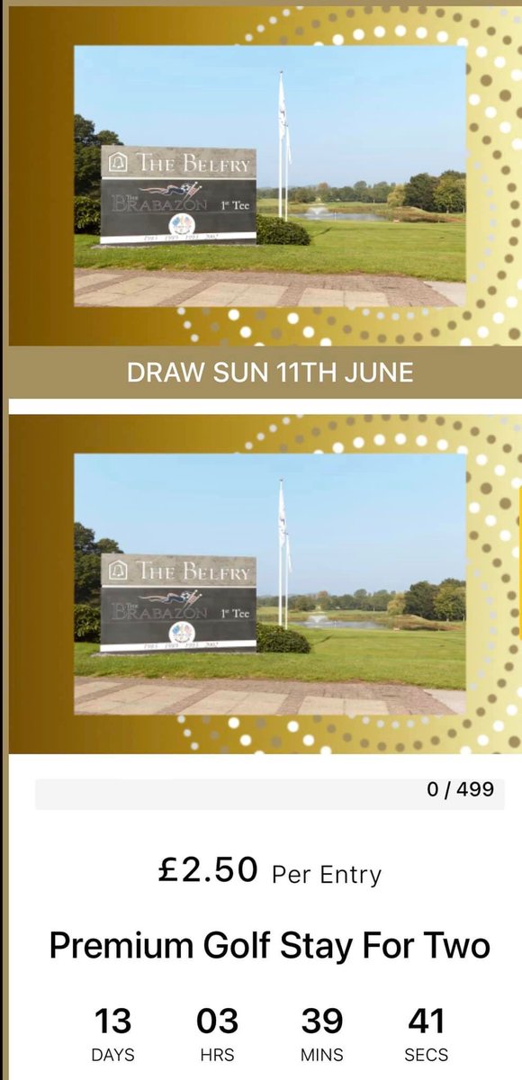 Kingcompsss's tweet photo. New comps 🚨 

£500 holiday voucher - £1.49

50 instant wins (includes cash, ninja airfryer, AirPods, Apple Watch and much more) - £1

Premium golf trip for 2 inc hotel and 2 rounds - £2.50

£100 cash - £1

https://t.co/mzg1aftAcn 👑 https://t.co/SHjuND9R6y