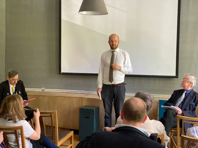 ruskinsociety's tweet image. Last Saturday, our members were treated to a fascinating joint talk by two cultural historians, Sir Christopher Frayling and Prof. Jeffrey Richards. They considered Ruskin’s often caricatured representation on celluloid, and the ways in which this has affected his reputation.