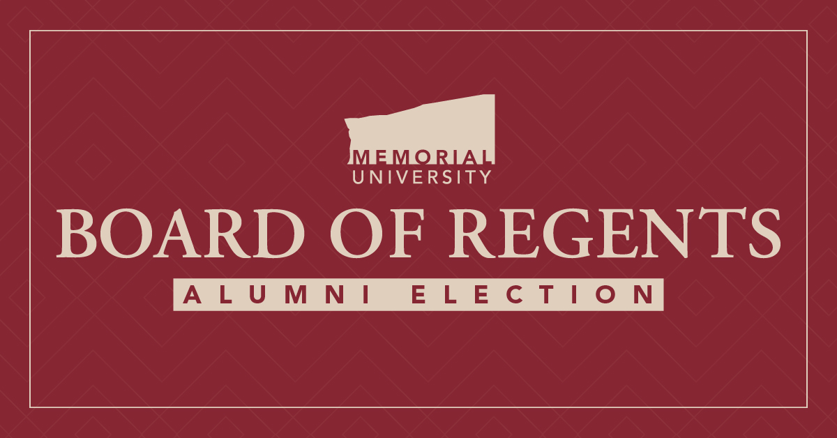 MemorialUAlumni's tweet photo. Nominations for the 2023 @MemorialU Board of Regents Alumni Election are open from today until June 26. For further information and to nominate, visit https://t.co/oAt5lpMsHA https://t.co/5mIr7DHhn6