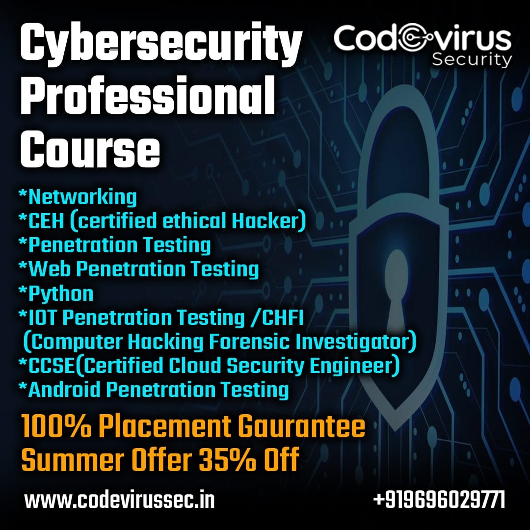Kritiverma090's tweet image. Web Penetration Testing 
Python 
IOT Penetration Testing/CHFI (Computer Hacking Forensic Investigator )
CCSE ( Certified Cloud Security Engineer)
Android Penetration Testing 
100% Placement guarantee SUMMR OFFER 53% OFF 
Apply Now..😉
#codevirussec #anantadrivecloud