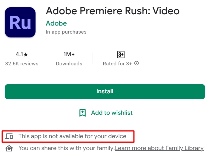 sknomanahmed's tweet image. Why @AdobeVideo -&amp;gt; @PremiereRush Android App is not available for my device #RedmiNote9ProMax in #India to install?
#PremiereRush @AdobeCare