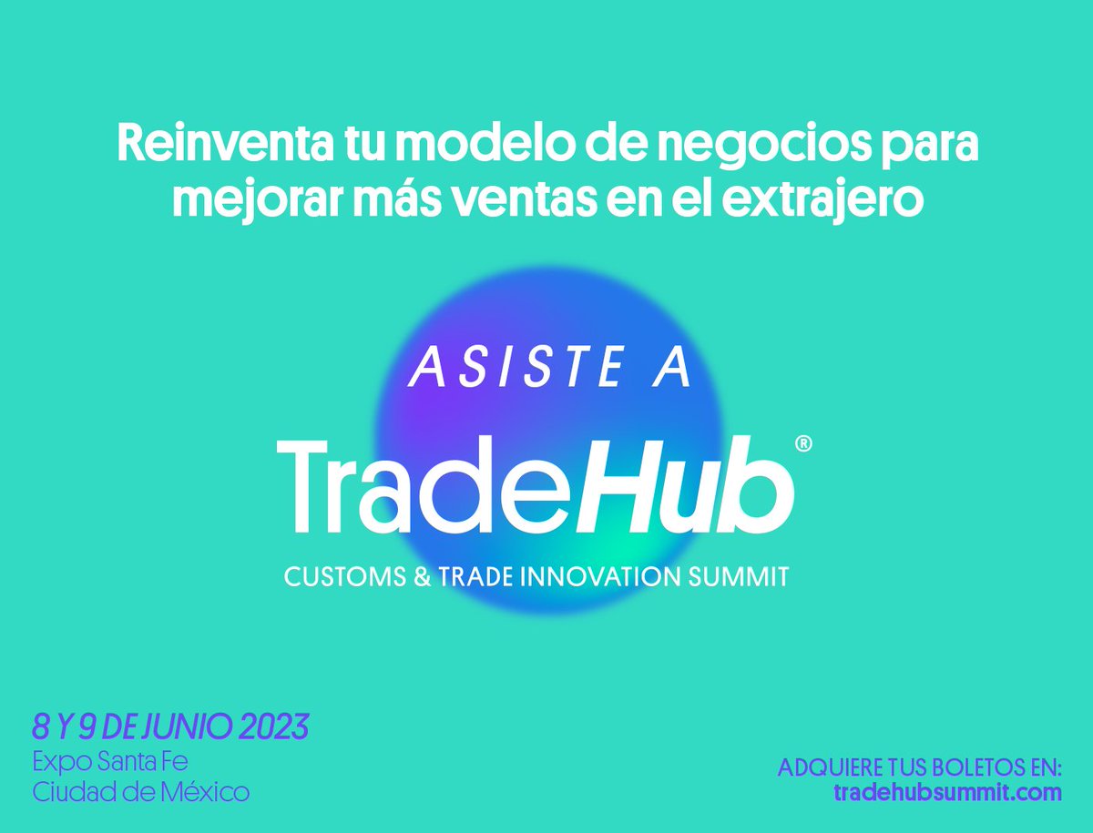 CAAAREM's tweet photo. Es el momento de aprovechar este gran evento para las micro, pymes y grandes empresas implementando diferentes estrategias para crecer más. 🌐📈
🗓8 y 9 de junio 2023
📍Expo Santa Fe, Ciudad de México
ADQUIERE TUS BOLETOS 📲
https://t.co/0lFt89lzFU
#TradeHubSummit https://t.co/zkYChbrGPc
