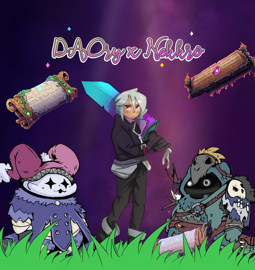 Daory 🤝 Nekkro 

We are hyped to announce that the WL Union has secured scrolls for the Daory from @NekkroNFT📜

But there's more! The scrolls hold a secret power during degen hours. 👀

Make sure to keep an eye on Nekkro's discord for further information!