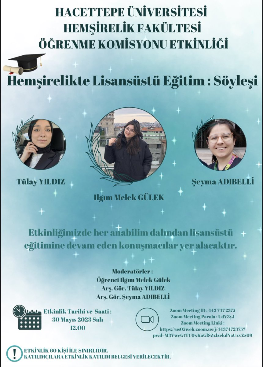 Söyleşimize seni de bekliyoruzz ☺️
Toplantı ID ve şifresine afişin sağ alt köşesinden ulaşabilirsiniz 😊