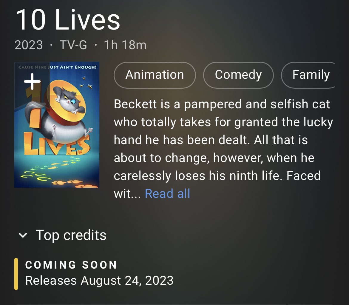 ZCalamityRoad's tweet photo. In the imdb page Zayn’s upcoming animated film 10 Lives has been updated to “Coming Soon” before was showing in production 👀 #ZaynMalik #10Lives https://t.co/YadjbQ0fSn https://t.co/6xSugM9ShP