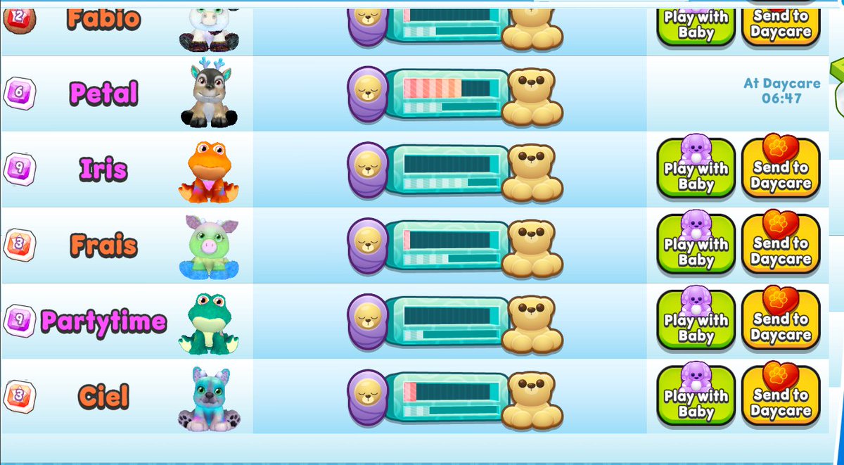 Sally_Webkinz's tweet photo. 20 babies on the go! The next spark party will probably be the Friday before Father's Day. I'm well on my way to a 10th generation pet! Are you aiming for a specific generation or a specific rarity? Or do you just like sparking random pets together? https://t.co/nb5FCdZKs4