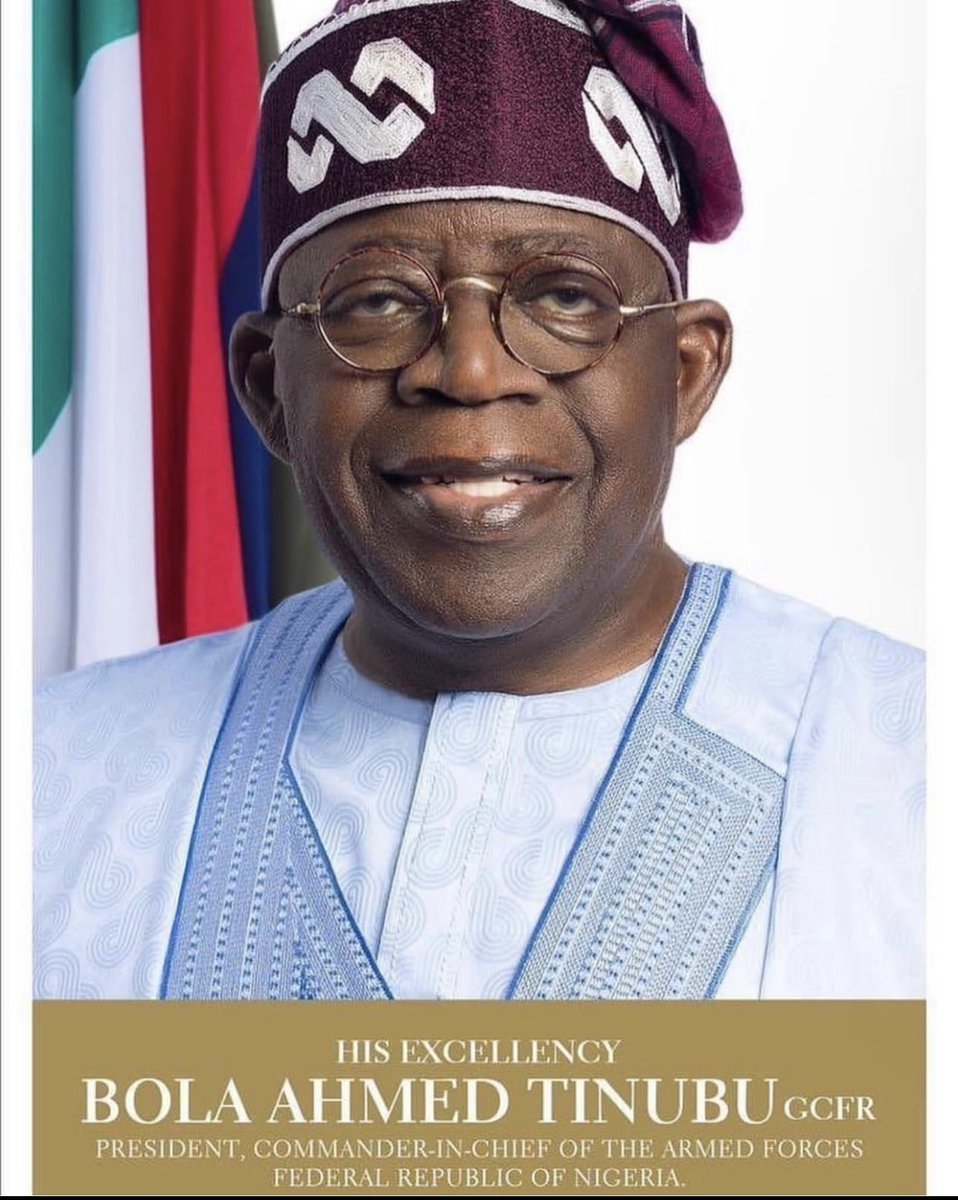 realfemiadebayo's tweet image. CONGRATULATIONS to His Excellency Asiwaju Bola Ahmed Tinubu GCFR as the 16th Elected &amp;amp; Sworn in President of the Federal Republic of Nigeria. 

May your tenure favour the common man and bring a Renewed Hope for Nigeria.
GOD BLESS NIGERIA! 🇳🇬