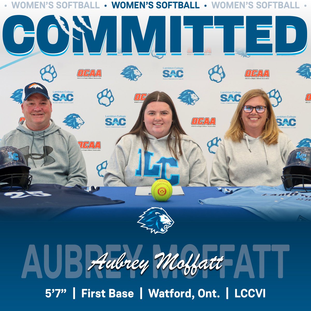 LambtonLions's tweet photo. Committed.

We're thrilled to announce the commitment of first baseman Aubrey Moffatt to the Lambton Women's Softball Program!

Moffatt comes to Lambton College from LCCVI in Petrolia.

Welcome to The Den, Aubrey!

https://t.co/irUWL1XEt1

#DefendTheDen https://t.co/kIXwMcx2Kl