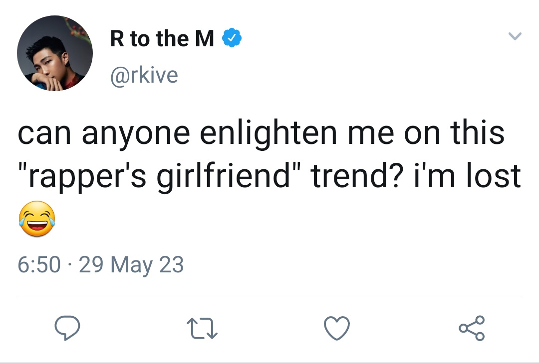 namkook au where namjoon is confused about the "rapper's girlfriend" trend😃