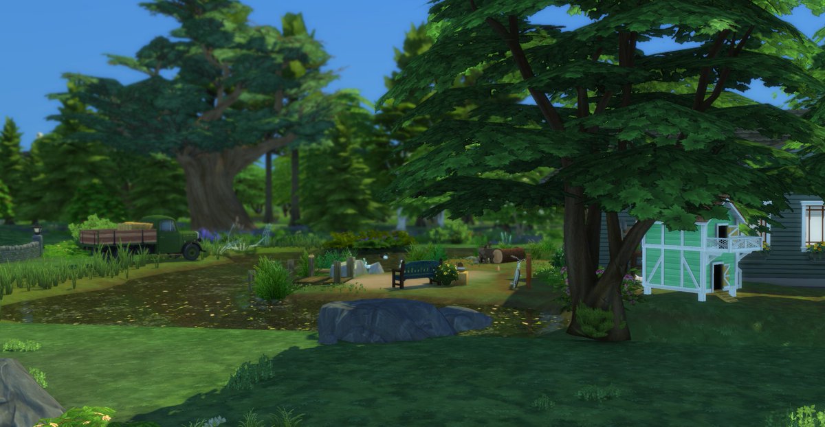 migawap's tweet photo. @LesSims Coucou, voici ma maison à la campagne forestière pour ma participation au concours 🥰🌲 https://t.co/Fy04Y33QvZ
