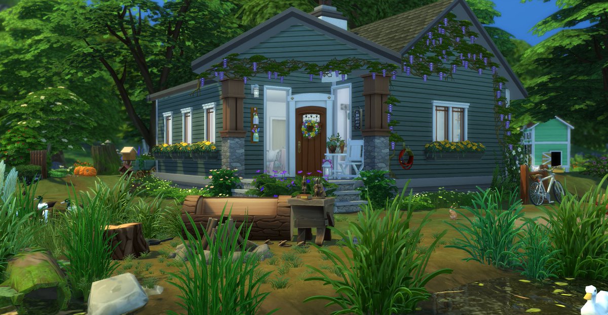 migawap's tweet photo. @LesSims Coucou, voici ma maison à la campagne forestière pour ma participation au concours 🥰🌲 https://t.co/Fy04Y33QvZ