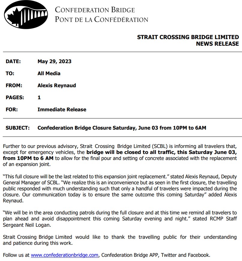 Confederation Bridge tweet media