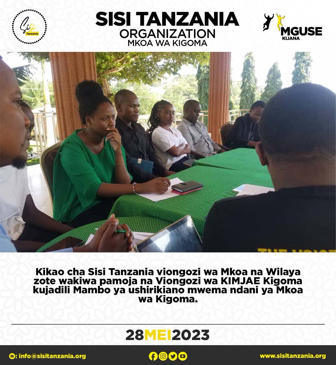 Kikao cha viongozi wa SisiTanzania Kigoma pamoja na viongozi wa KIMJAE Kigoma kujadili Mambo ya Ushirikiano mwema ndani ya Mkoa wa Kigoma.
#KijanaOngeaNaMwenzio
#SisiTanzania