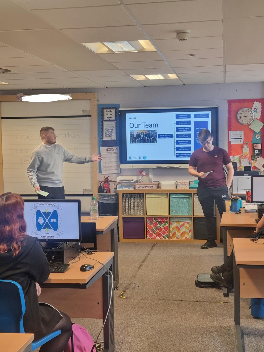 Our team practicing our presentation with a live audience ahead of Wednesday afternoon 👀🗣️ 

<a href="/YE_Scotland/">Young Enterprise Scotland</a> <a href="/youngenterprise/">Young Enterprise</a> <a href="/JohnstoneHighSc/">Johnstone H.S.</a> #loveeachotherloveourplanet #timetotransform #FoYE23 #johnstonehighschool