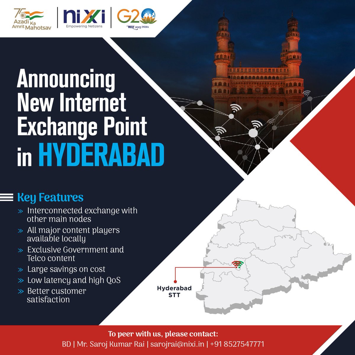 inregistry's tweet photo. Another Internet Exchange Node is now live in Hyderabad. Come and be a part of this diversifying network.

For more information, visit https://t.co/Wh6DroY89e

Our Tariff Policy: https://t.co/Rkx1oWdBiB

#Hyderabad #India #NationalInternetExchangeofIndia #Internet #Technology https://t.co/n5YsGpH5FE